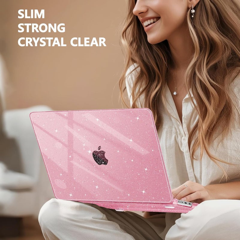 May Chen غطاء لجهاز MacBook Air 13.6 بوصة 2025 2024 2023 2022 إصدار A3240 M4 A3113 M3 A2681، غطاء صلب بلاستيكي لجهاز MacBook Air 13.6" مع شاشة Retina يناسب Touch ID، لامع وردي - Image 5